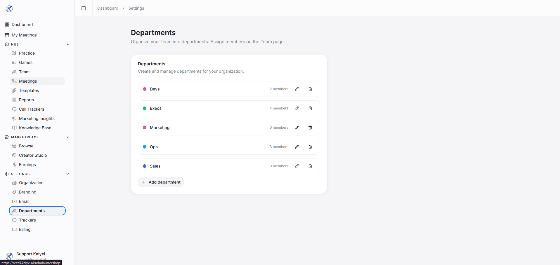 Department management