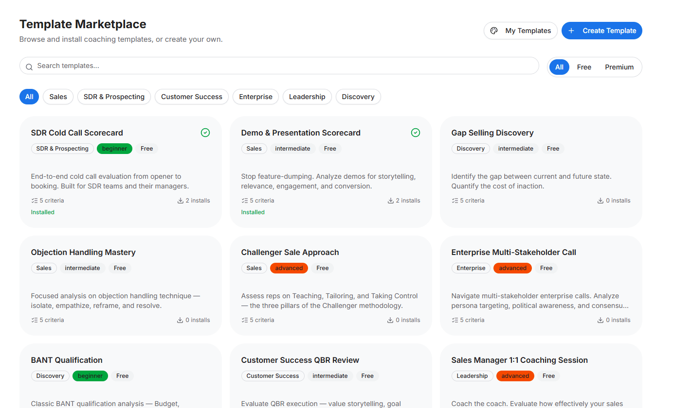 Template Marketplace